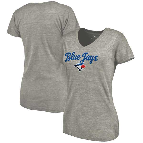 Women's Toronto Blue Jays Freehand V Neck Slim Fit Tri Blend T-Shirt Ash FengYun,We sell and wholesale Women's Toronto Blue Jays Freehand V Neck Slim Fit Tri Blend T-Shirt Ash FengYun on line form chian!